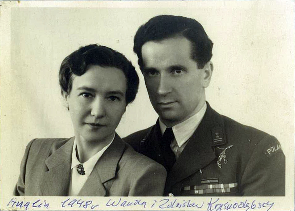 Porucznik pilot Zdzisław Krasnodębski z żoną Wandą