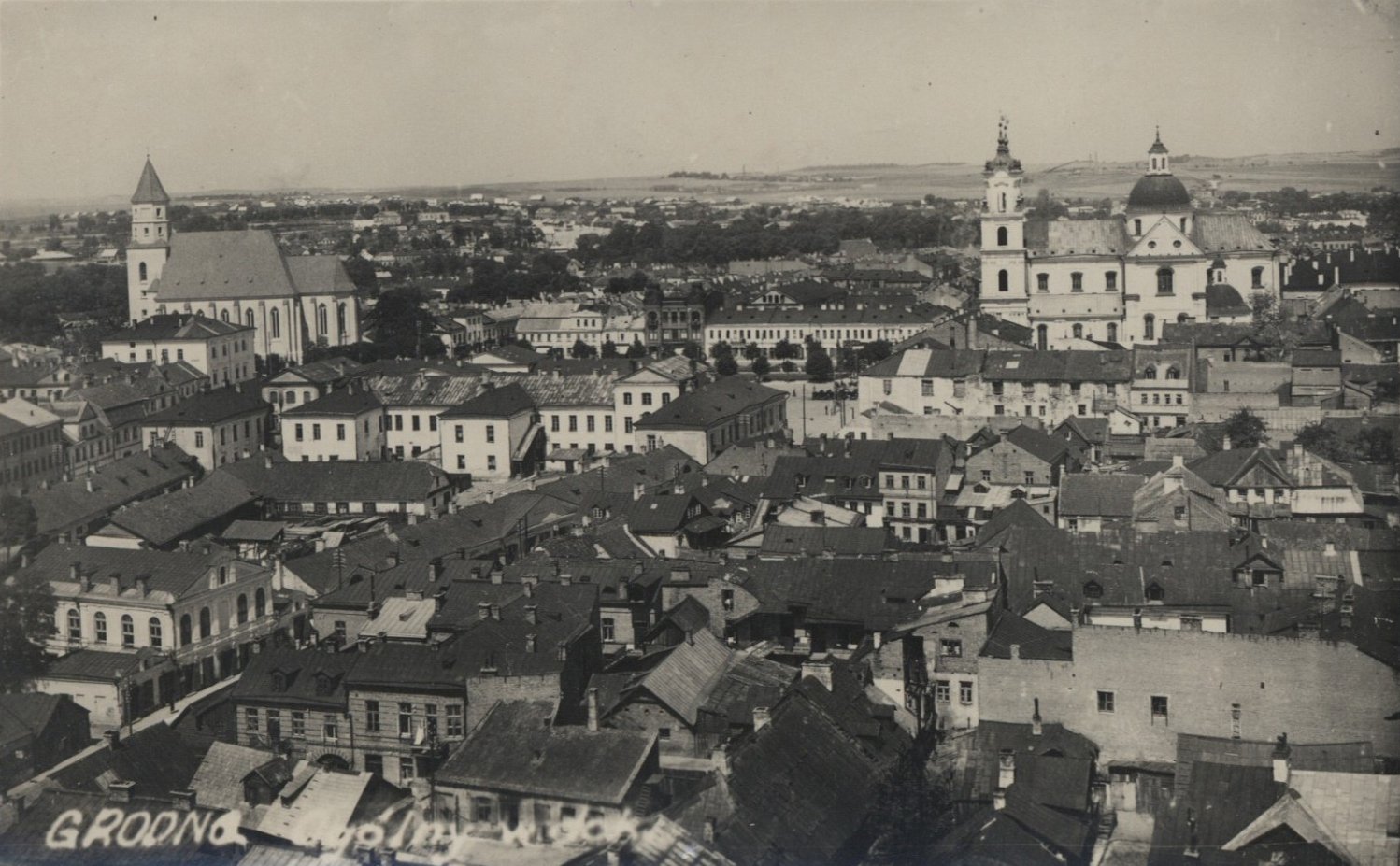 Grodno na fotografii z 1935 roku, ulica Mieszczańska i Stary Rynek
