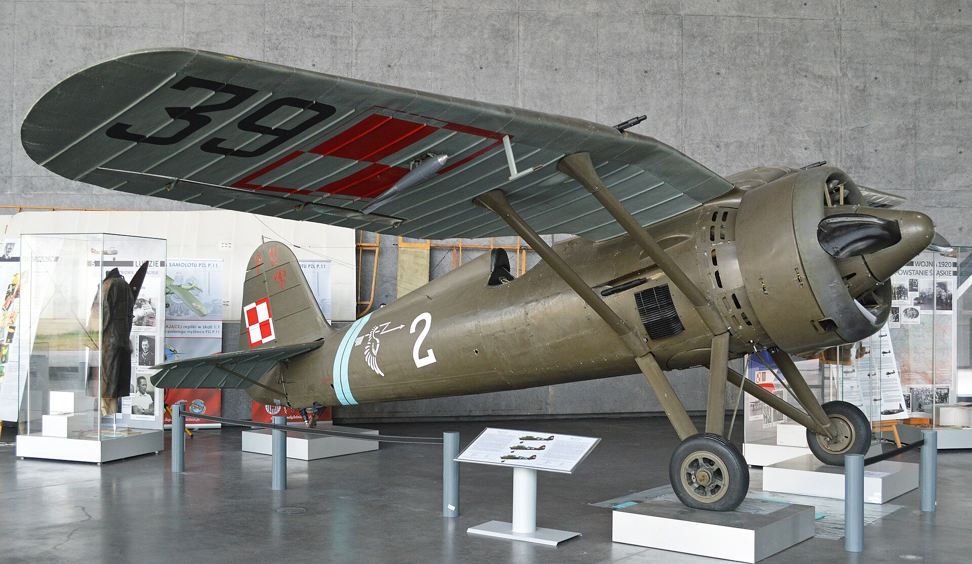 Zachowany myśliwiec PZL P.11c w muzeum lotnictwa