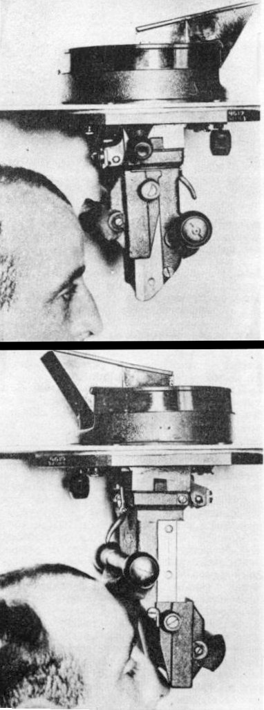 Rysunek techniczny peryskopu odwracalnego wz. 34 mjr. Rudolfa Gundlacha w pozycji do obserwacji w przód oraz w tył