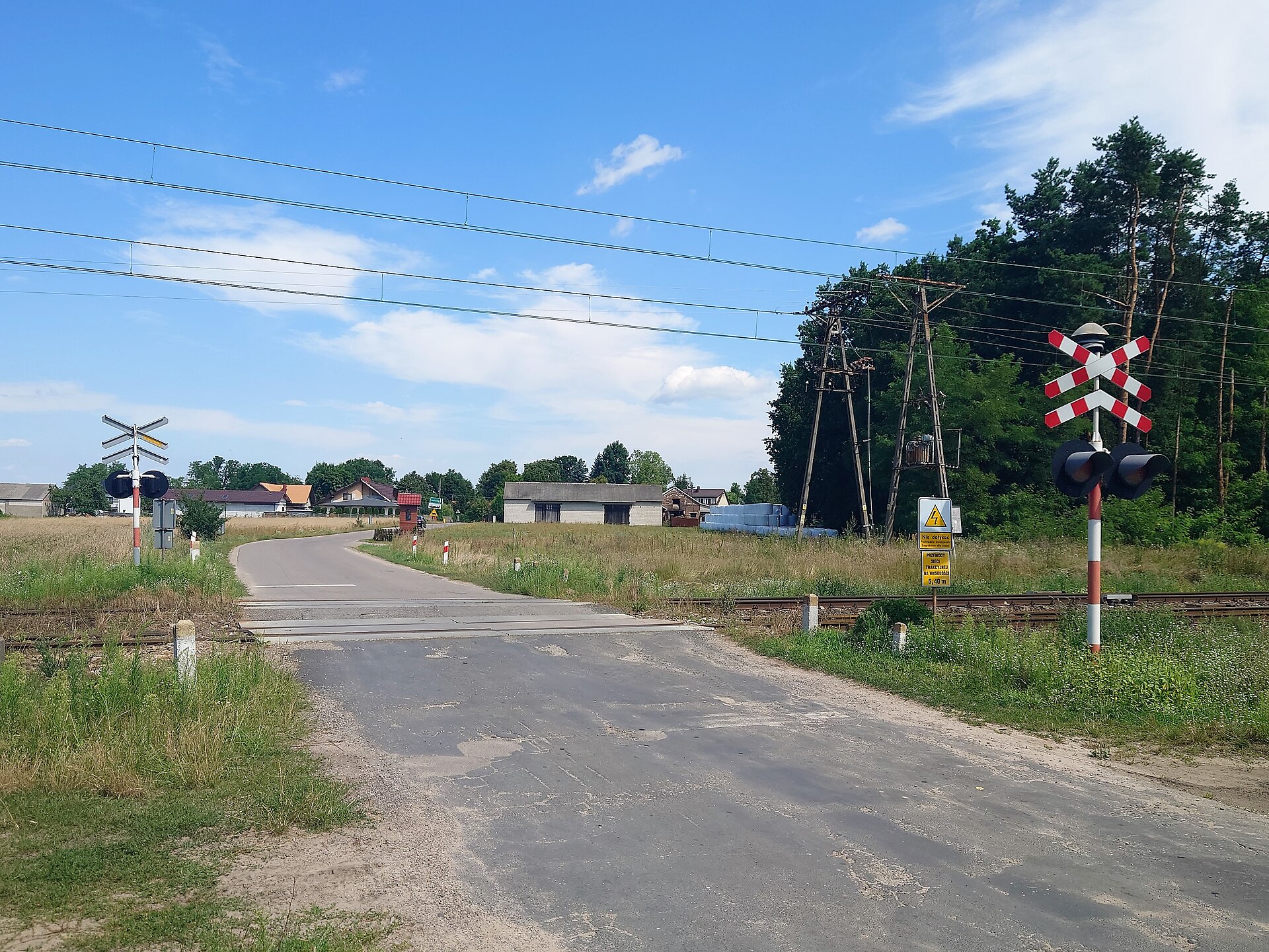 Przejazd kolejowo-drogowy kategorii C na linii kolejowej w Polsce